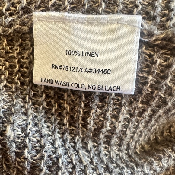 Eileen Fisher tan long cardigan, 100% linen, size large - Picture 4 of 6